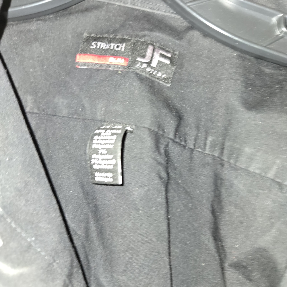JF J.Ferrar Men's Black Stretch Dress Shirt